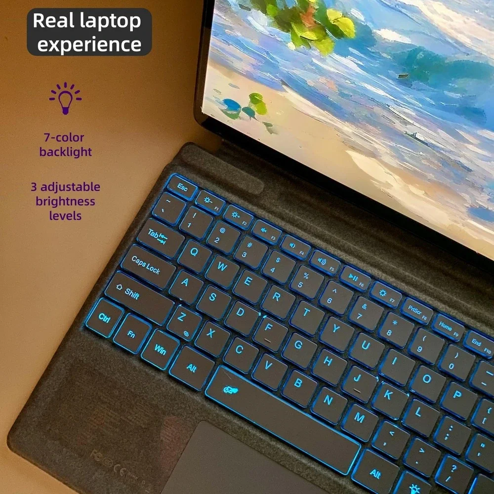 Zoof Keyboard Microsoft Surface Pro 8/9/10/11/X/Copilot+ Ice Blue Backlit
